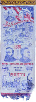 Benjamin Harrison campaign ribbon, 1888.