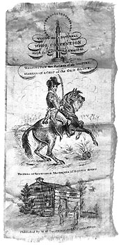 William Henry Harrison campaign ribbon, 1840.