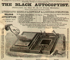 Autocopyist ad, c. 1895