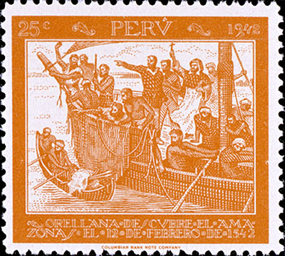 Stamp of the Discovery of the Amazon River