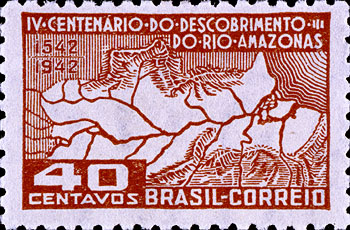 Stamp- Map Showing Amazon