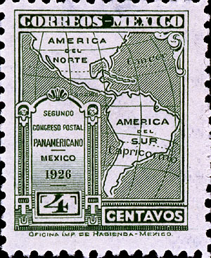 Stamp - Map of South America