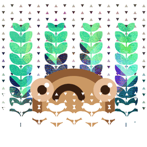 Gráfico animado en bucle de una rana túngara ilustrada que se asoma por encima de unas plantas y luego se esconde