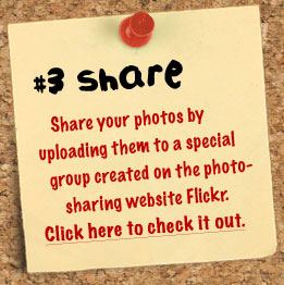 Share your photos by uploading them to a special group created on the photo-sharing website Flickr.